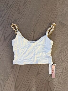 Micas gold chain cropped top